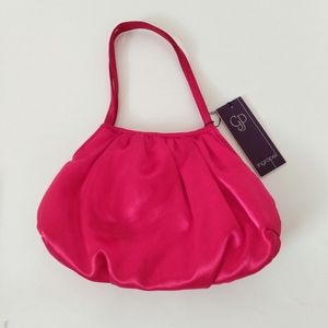 Ingrape Red Baguette Faux Satin Double Handle Bag